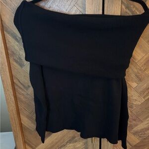 Rumored Black Knit Off-Shoulder Sweater Winona Top